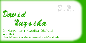 david muzsika business card